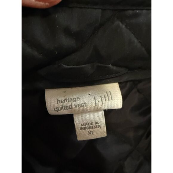 J. Jill Heritage Quilted Vest Black Full Zip Lightweight Classic Casual Size XL - Picture 11 of 13